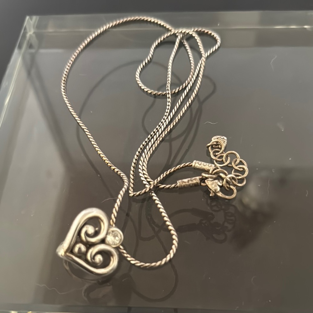 Elegant Brighton Silver Heart Necklace Badge holder